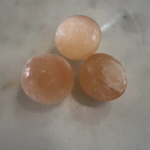 Peach Selenite small spheres
