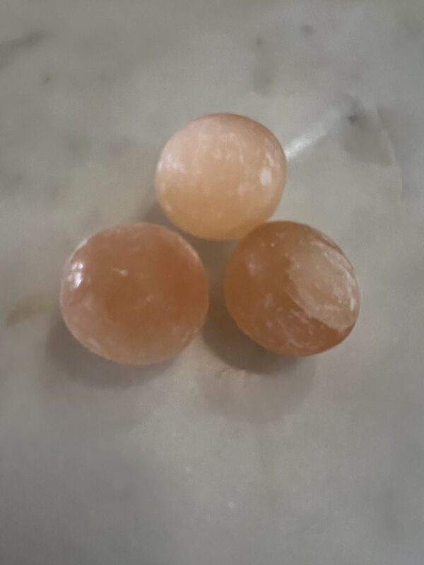 Peach Selenite small spheres